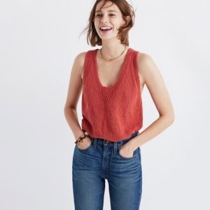 Madewell Springdale Sweater Tank S Coral